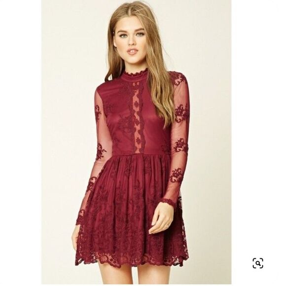 Forever 21 Dresses & Skirts - 4 for $20 Forever21 Floral Lace Skater Dress (S)